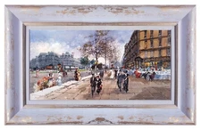 FRANCE PAINTING PARIS PERSPECTIVE by FRANCESCO TAMMARO ART OLD FRENCH HOME DECOR