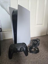 Sony PlayStation 5 825 GB White Console with Controller and Cables