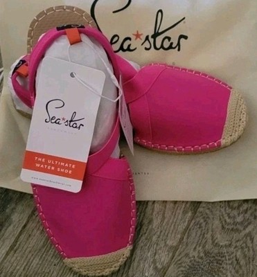 Sea Star Beachwear Seafarer Slingback Espadrille Sandals Shoes Neoprene Pink NWT