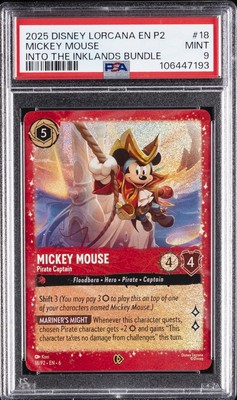 Mickey Mouse - Pirate Captain 18 Disney Lorcana Promo Cards Holo