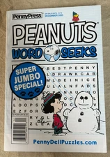 Penny Press Peanuts Word Seeks ~Super Jumbo Special ~ Dec. 2025