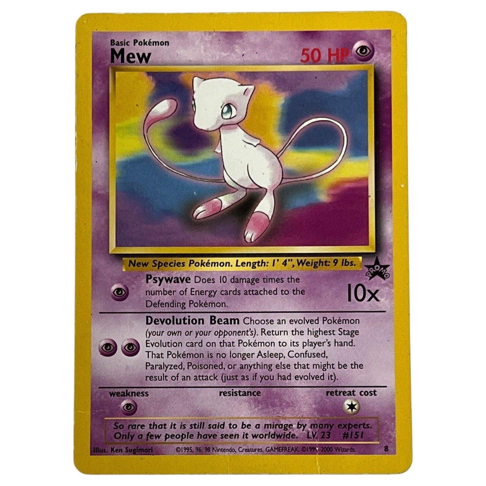 Mew #8 Black Star Promo Rare Vintage Pokemon Card LP WotC TCG Trading Game