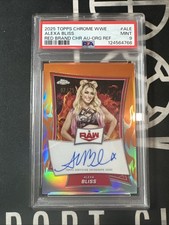 2025 Topps Chrome WWE Red Brand Alexa Bliss Orange Auto 2/25 PSA 9