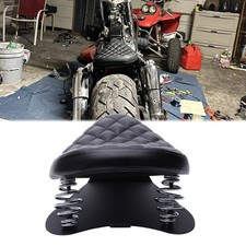 Motorbike Solo Seat w/Spring Base Plate Bracket For Harley Chopper Bobber Custom