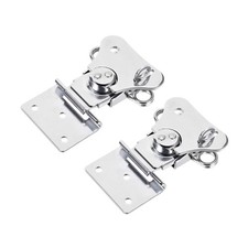 2Pcs 2.56-inch Iron Butterfly Twist Latch Large Keeper keyhole Silver