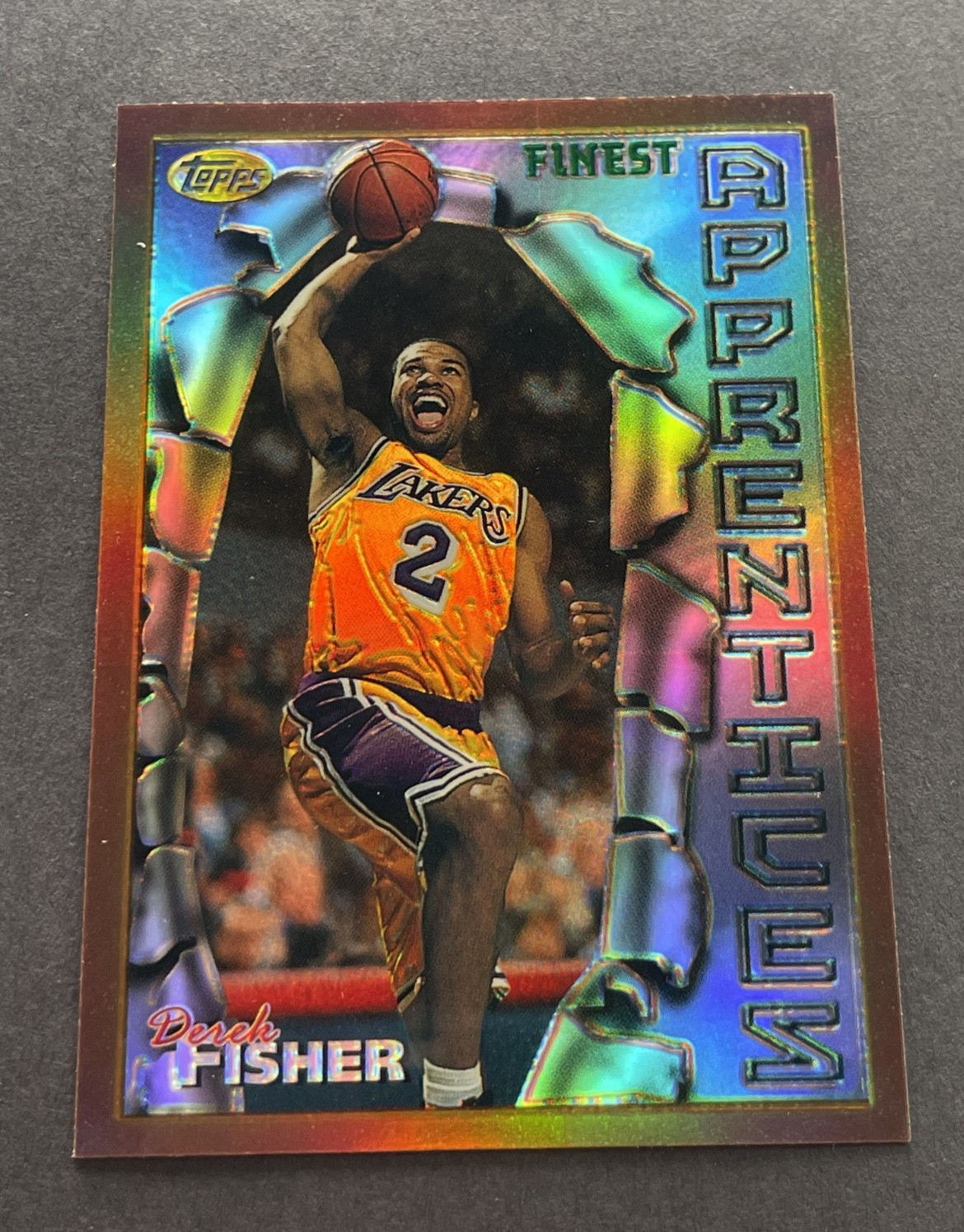 1996-97 Finest Refractor #43 Derek Fisher Los Angeles Lakers RC
