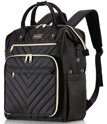 Knitting Bag Backpack Yarn Organizer with USB Charging Port Quilted Backpack ...