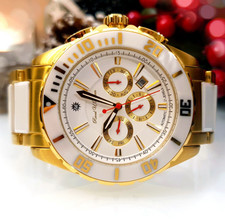 Raoul U.Braun Automatik Herrenuhr Gold/Weiß mit Keramik Vollkalender & 24h