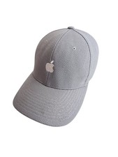 APPLE Baseball Cap Flexfit Gray Logo Mens Size L/XL Fitted Tech Logo