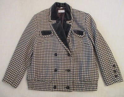Vintage Givenchy En Plus Double Breasted Houndstooth Wool Jacket sz 14