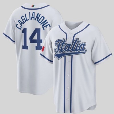 14 Jac Caglianone Italy Baseball White 2026 World Baseball Classic