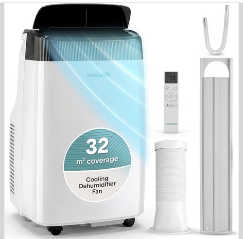 SereneLife 7000 BTU Portable Air Conditioner Dehumidifier & Fan Air Con 7K AC 