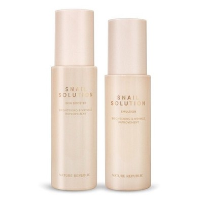 NATURE REPUBLIC Snail Solution Skin Booster Emulsion Serum Creme Korean K-Beauty