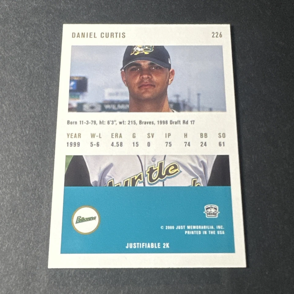 2000 Just Minors Justifiable Dan Curtis Daniel Curtis #226 - Image 2 of 2
