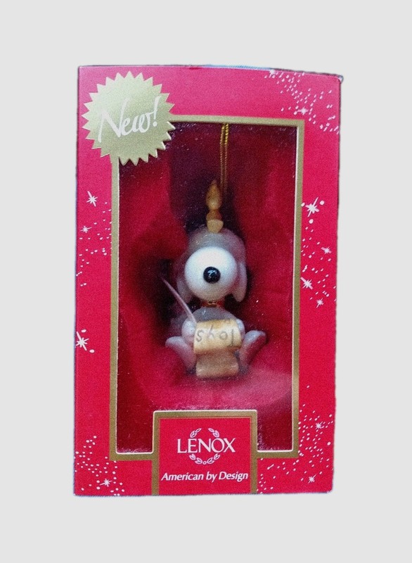 Vintage Snoopy's List For Santa Lenox New in The Original Box Ornament Only One!