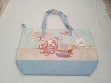 Borsa da spalla turchese con stampa bulldog Camomilla Milano