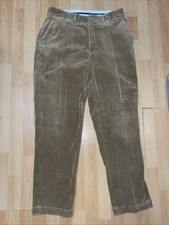 Vintage Polo Ralph Lauren Pants Mens 34x32 Brown Corduroy Pleated Cuff