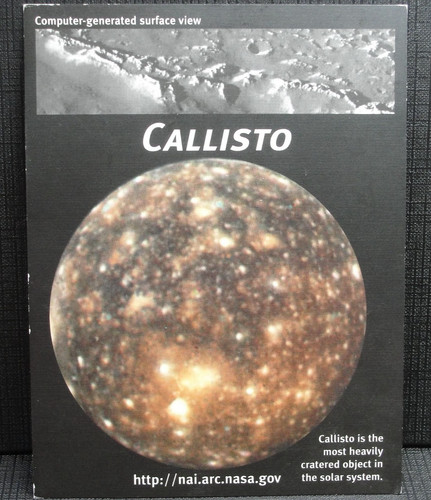 Callisto - Info Card - Rare - From U.C.L.A. 2015 - Space Memorabilia/Collectible