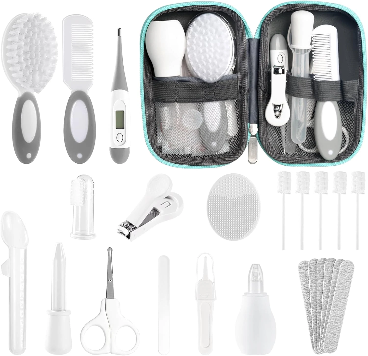 Newborn Baby Healthcare Grooming Kit, 24PCS Safety Care Set, Grey White
Opens in a new window or tab