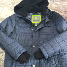 Free Country Boys Gray Hooded Insulated Puffer Jacket Full Zip Pockets 10-12