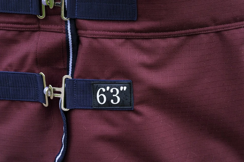 Equithéme Tyrex 1200D Outdoordecke 150gr Highneck bordeaux rot Regendecke - Bild 2 von 3