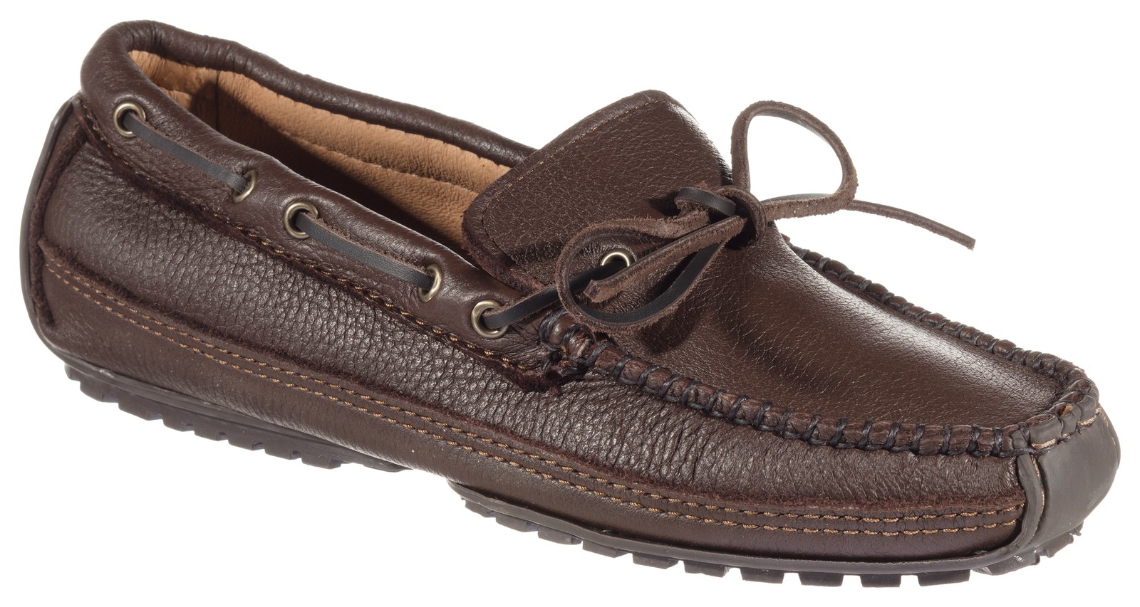 Minnetonka Moccasin Moosehide Weekender Moccasins for Men - Chocolate - 11M 15590₽