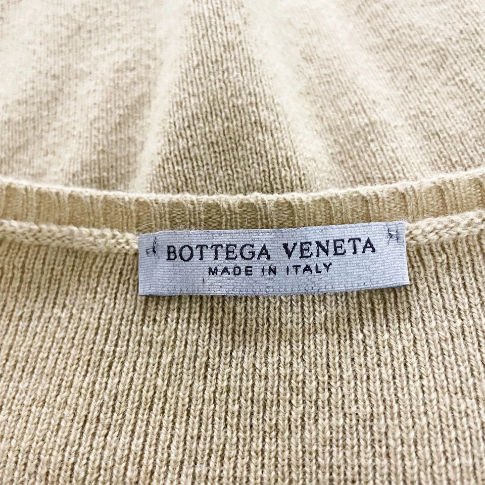 Suéter Pullover Bottega Veneta Hecho en Italia 100% Cachemira Tejido Cuello Redondo Verde Foto 3 de 4