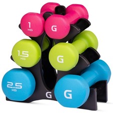 Image of Neoprene Dumbbells Weights Iron Hand Pair Home Gym Fitness Training Exercise