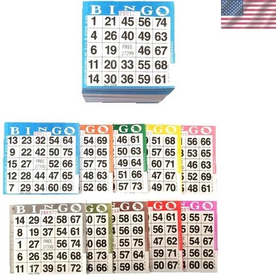 Bingo Paper Game Cards - 1 Card -100 Books of 10 Sheets