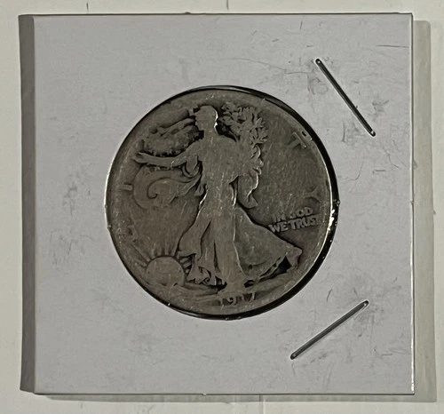 1917-S Reverse Mint Mark Walking Liberty 50C Good US Silver Coin