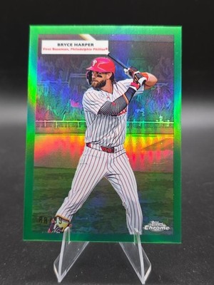 2025 Topps Chrome Platinum Bryce Harper/Mike Schmidt Double Headers Green /99!