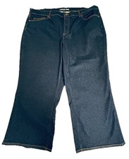 NWOT Lands End Sustainable Denim Jeans Womens 24W Dark Wash Straight Leg Stretch