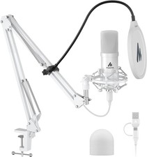 USB Microphone, 192kHz/24bit Plug Play PC Computer Podcast Condenser Cardio...