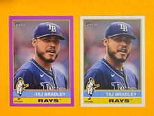TAJ BRADLEY 2025 Topps Heritage PURPLE BORDER #298 and Base #298