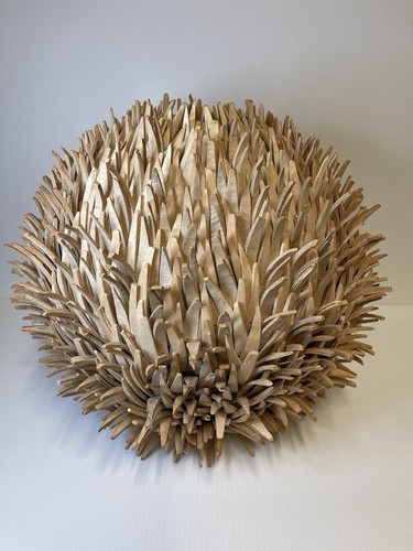 Lámpara de mesa vintage de erizo de mar con cáscara de coco (probada y funcionando) - Imagen 9 de 16