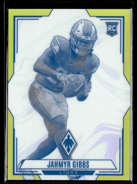 2023 Panini Phoenix Contours RC Jahmyr Gibbs #CON-8 Yellow 12/75