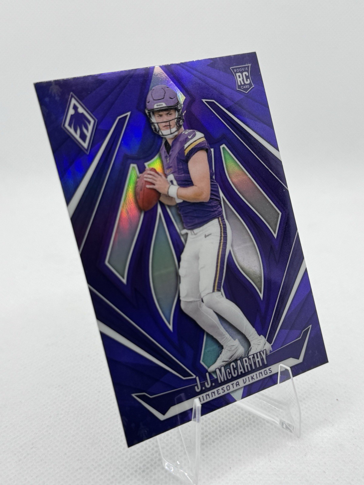 J.J. McCarthy RC 2024 Panini Phoenix Purple Fade #185 Minnesota Vikings