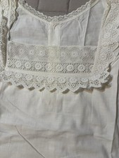Antikes Batist Baumwoll-Unterkleid Spitze um 900 - Gr&ouml;&szlig;e 42