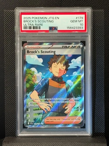 2025 Pokemon Journey Together - Brock’s Scouting #179 Ultra Rare Holo PSA 10