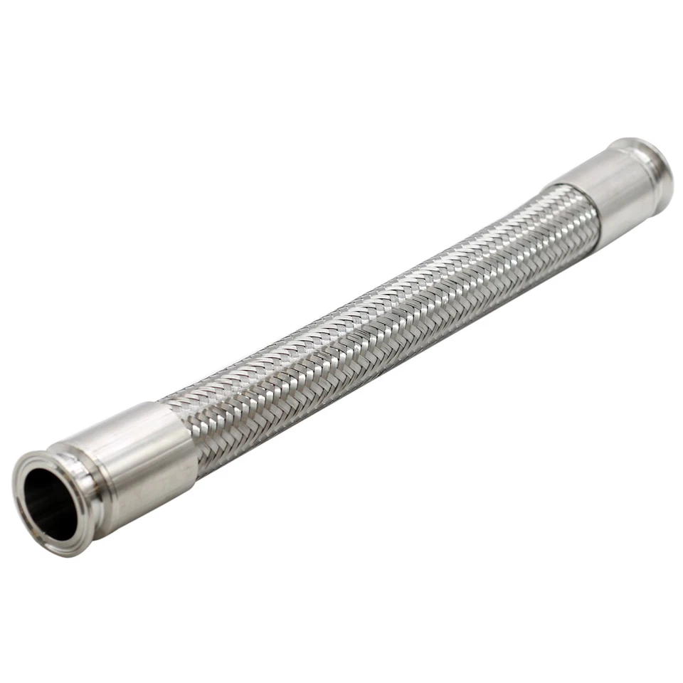 HARDWARE FACTORY STORE INC HFS(R) 1.5" Tri Clamp Stainless Braided Hose 36" Length w/ PTFE Lines 300 PSI