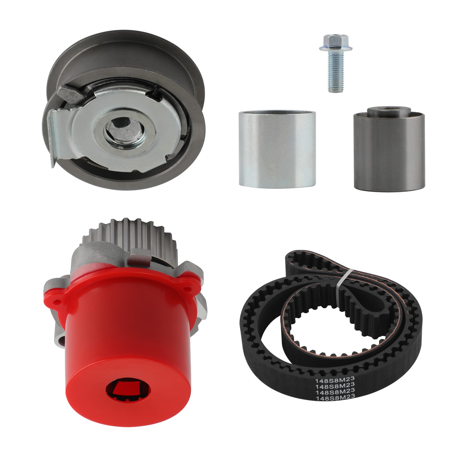 Timing Belt Kit w/ Water Pump Tensioner for VW Eos 2.0T GTI Base Jetta Passat