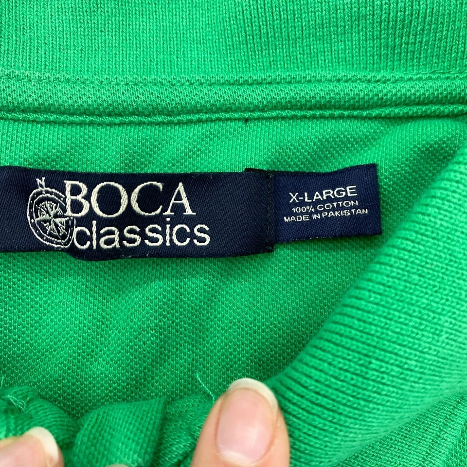 Camisa polo masculina Boca Classics XL manga curta verde bainha alta baixa algodão casual - Imagem 3 de 4