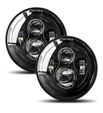 UNI-SHINE 2pcs Projector 7 Inch LED Headlights Hi/Lo Beam 7’’ Round Headlight
