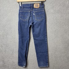 VINTAGE Levis Jeans 12 Boys Youth Size Blue Denim White Tab Dark MADE IN USA