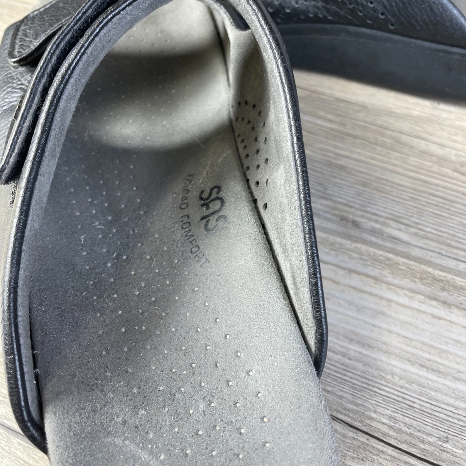 SAS Women's 10 N Narrow Relaxed Black Leather Tripad Comfort Slide Sandals - Image 3 of 4
