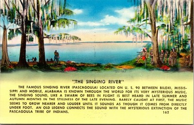 Postcard The Singing River Pascagoula Biloxi Mississippi Mobile Alabama