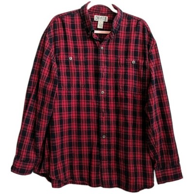 Duluth Trading Co. Flannel Shirt Red Plaid Cotton Lumberjack Men's size XL 