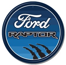 Ford Raptor round FULLY EMBOSSED Sign wall decor 11.75 " inch Made in USA