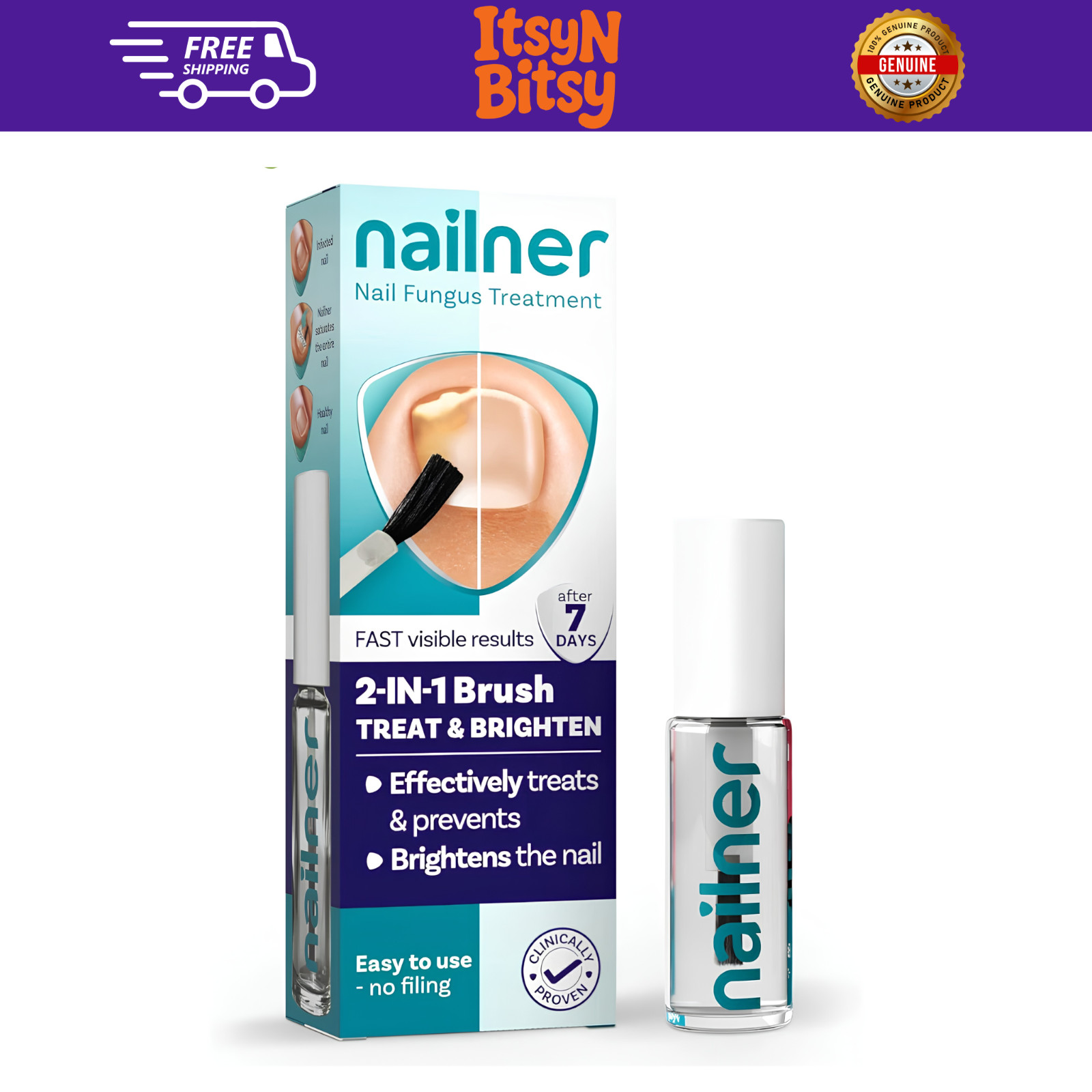 Nailner Fungal Nail Treatment Brush Extra Strong 5m 100% GENUINE NEW 🟢