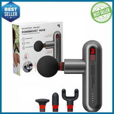 Sharper Image - Powerboost Move Deep Tissue Travel Percussion Massager Gray New